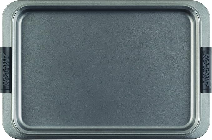 Anolon Advanced Nonstick Bakeware with Grips, Nonstick Cookie Sheet / Baking Sheet - 11 Inch x 17 Inch, Gray