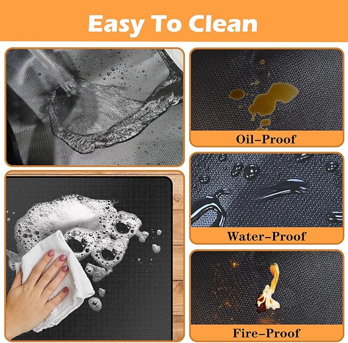 65X48in Grill Mats for Outdoor Grill,Fits Most Grills, Smokers, Griddles and Outdoor Charcoal, Flat Top,Deck and Patio Protector