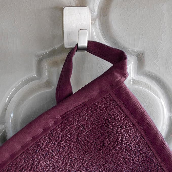 RITZ Terry Potholder & Hot Pad: Unparalleled Heat Resistant, Durable 100% Cotton – Ergonomically Designed for Optimal Grip – Easy-Care Machine Washable – 2-Pack, Beet
