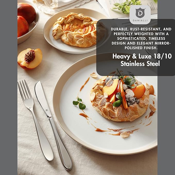 Silverware Set for 4 | 18/10 Stainless Steel Flatware Set | Mirror Finish, Heavy-Duty, Dishwasher Safe, Elegant & Durable, Built to Last (20-Piece, Marettimo)