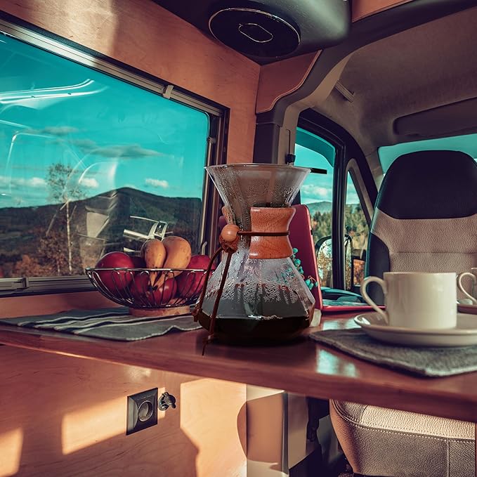 AGOGO Pour Over Coffee Maker Glass - 6/8/10 Cup Barista Kit with 304 Stainless Filter for Home, Office, Camping, Cafes - Easy Clean Coffee Dripper Set (Rag&Brush Included) (8 Cup/28 oz-Diamond Shape)