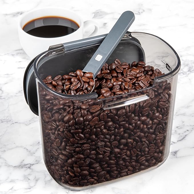 Progressive International ProKeeper+ Clear Plastic Airtight Food Baker's Kitchen Storage Organization Container Canister Set with Magnetic Accessories, 2- Piece Set (Coffee 2-Quart)