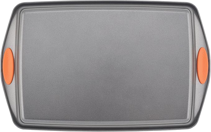 Rachael Ray Bakeware, Nonstick Baking / Cake Pan With Lid and Grips, Rectangle - 9 Inch x 13 Inch, Gray