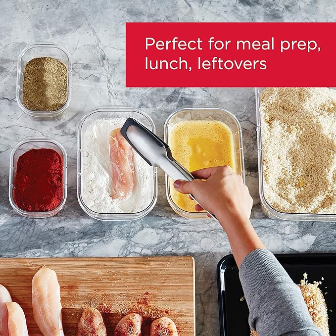 Rubbermaid Brilliance Food Storage Containers, 14 Piece Plastic Containers with Lids, BPA-Free, Leak Proof, Clear