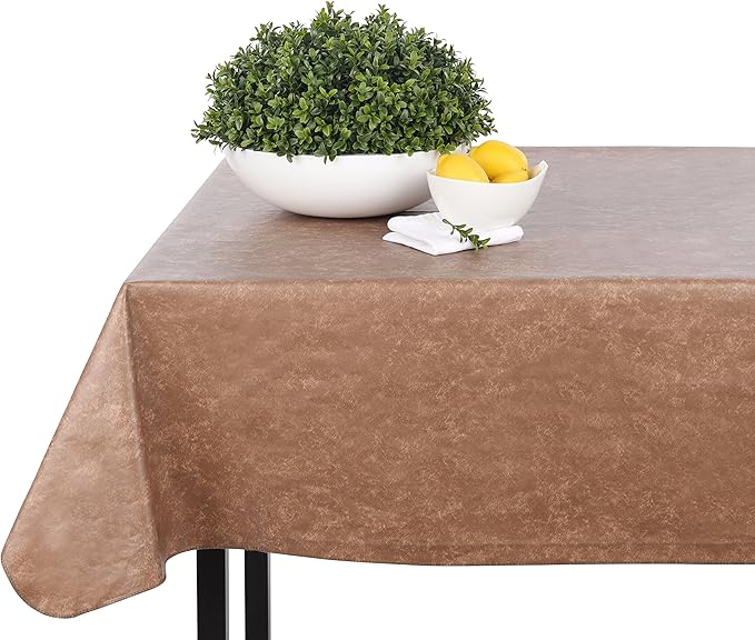 Yourtablecloth Heavy Duty Vinyl Rectangle or Square Tablecloth – 6 Gauge Heavy Duty Tablecloth – Flannel Backed – Wipeable Tablecloth with Vivid Colors & Many Sizes 52 x 70 Burgundy