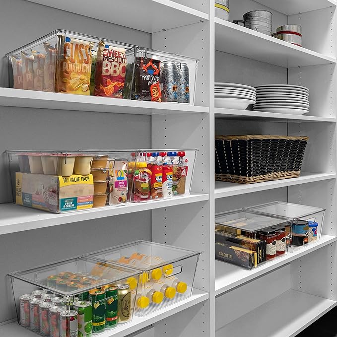 CLEARSPACE Plastic Storage Bins with Lids XL – Perfect Kitchen Organization or Pantry Storage – Fridge Organizer, Pantry Organization and Storage Bins, Cabinet Organizers