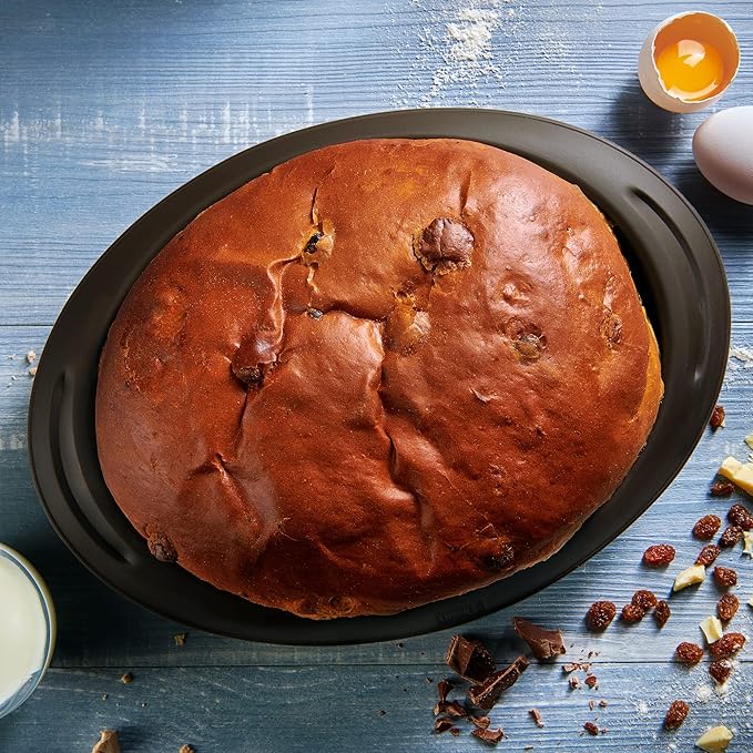 LURCH Germany Flexiform Oval Bread Pan For Baking All Kinds Of Bread | Mold Is Made Of 100% BPA-Free Premium Platinum Silicone | 9.4" x 7.1" - Brown