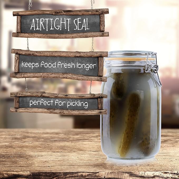 Galashield Glass Jars with Lids 50 oz Food Storage Jars with Airtight Lids Leak Proof Glass Canisters Kitchen Jars