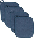 RITZ Terry Potholder & Hot Pad: Unparalleled Heat Resistant, Durable 100% Cotton – Ergonomically Designed for Optimal Grip – Easy-Care Machine Washable – 4-Pack, Midnight