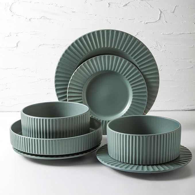 Christian Siriano Lusso 16-Piece Dinnerware Set Stoneware, Stone