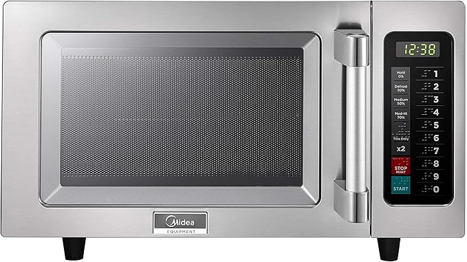 Midea Equipment 1025F1A Countertop Commercial Microwave Oven with Touch Control, 1000W, Stainless Steel.9 CuFt