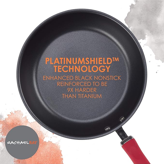 Rachael Ray Create Delicious Deep Hard Anodized Nonstick Frying Pan / Fry Pan / Hard Anodized Skillet - 10.25 Inch, Gray