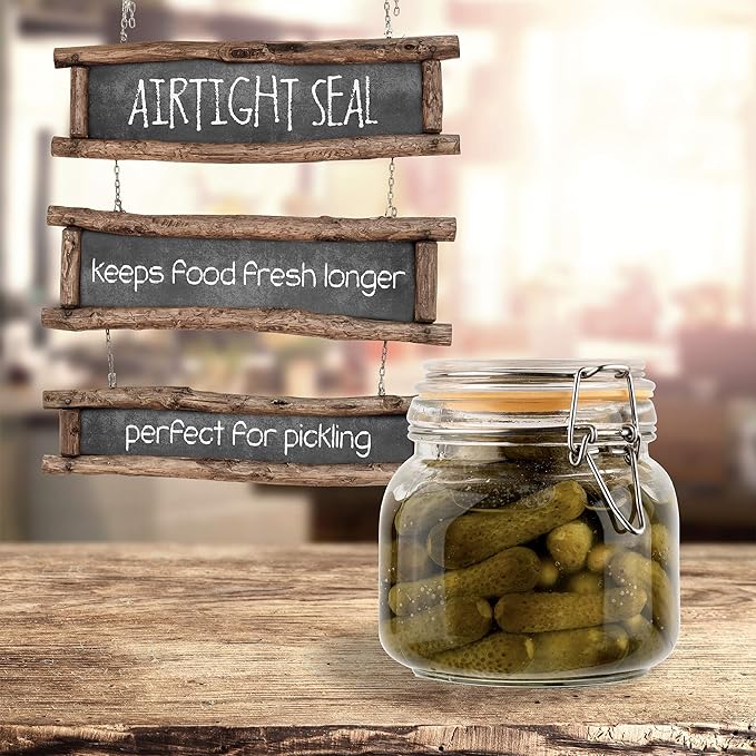 Galashield Glass Jars with Lids 24 oz Food Storage Jars with Airtight Lids Leak Proof Glass Canisters Kitchen Jars