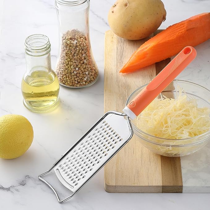 Cheese Grater with Handle, Vituer Stainless Steel Graters for Kitchen, Cheese Grater Lemon Zester Handheld, Great for Cheese, Ginger, Chocolate, Spices and More, Dishwasher Safe