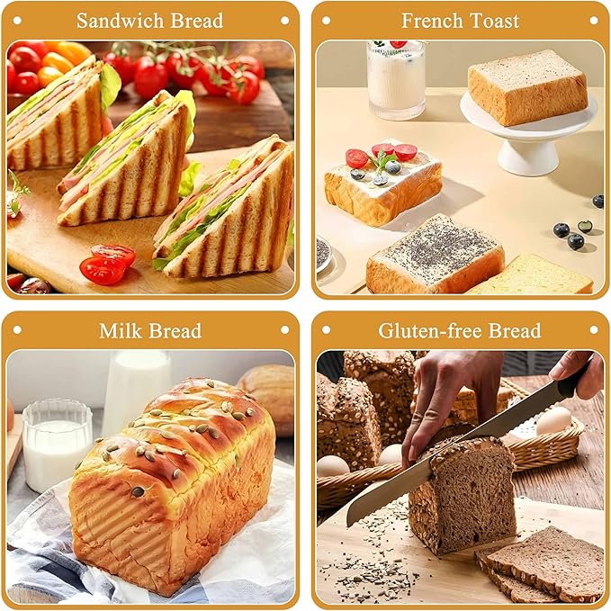 LIANYU Pullman Loaf Pan with Lid, 2 Pack 1 Pound Bread Loaf Baking Pan, Nonstick Homemade Sourdough Sandwich Bread Toast Box, Heavy Duty Corrugated Bakeware Tins with Cover, Rose Gold