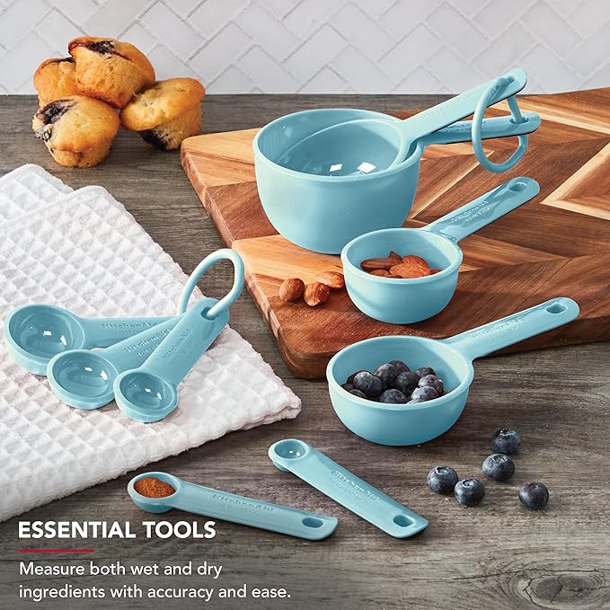 KitchenAid Measuring Cups and Spoon Set, Mineral Water, 9-Piece