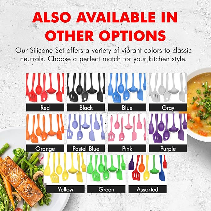 Chef Craft Premium Silicone Kitchen Tool and Utensil Set, 7 Piece, Yellow