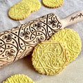 IRISH CLOVER KNOT Embossing Rolling Pin. Dough Roller with Shamrock Pattern for Homemade Cookies and Pottery by Algis Crafts