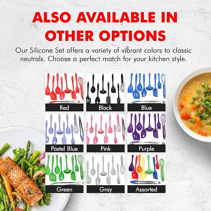 Chef Craft 9 Piece Green Premium Silicone Kitchen Tool Set (42084)