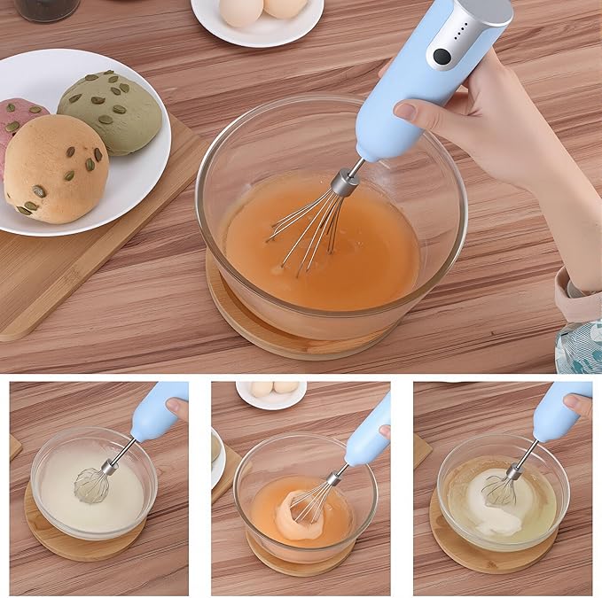 Egg Beater Whisk, Wireless Electric Multi-speed Control Rechargeable Batteries Balloon Whisk for Eggs, Milkshake Cream, Butter, Baby Food Fruits, Sauces and Soup for Kitchen,Camping,Party Gifts