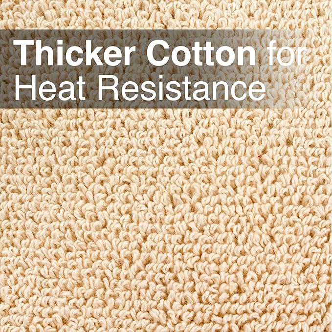 RITZ Terry Potholder & Hot Pad: Unparalleled Heat Resistant, Durable 100% Cotton – Ergonomically Designed for Optimal Grip – Easy-Care Machine Washable – 2-Pack, Latte