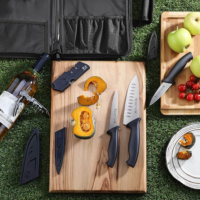 Cangshan Horizon Series 1026689 Swedish 14C28N Steel 7-Piece Travel Knife Bag Set