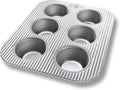 USA Pan Nonstick Toaster Oven 6 Cup Muffin Pan, Aluminized Steel