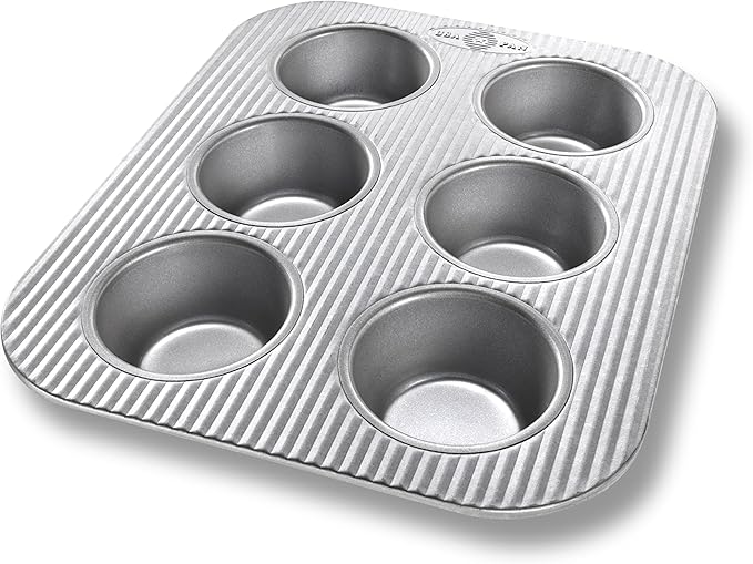 USA Pan Nonstick Toaster Oven 6 Cup Muffin Pan, Aluminized Steel